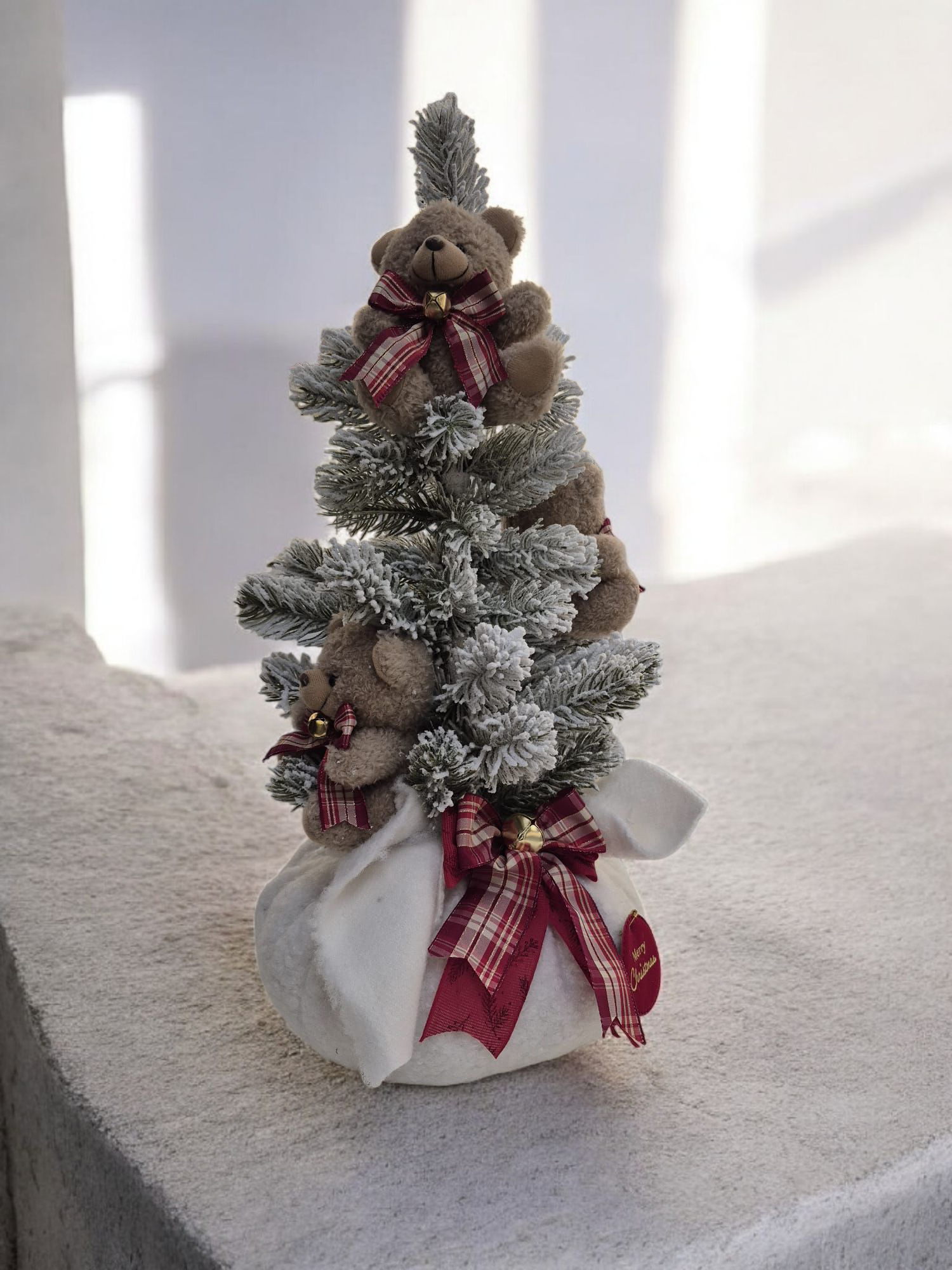 Cherry and Peach - Albero grande con 3 orsetti teddy con decori