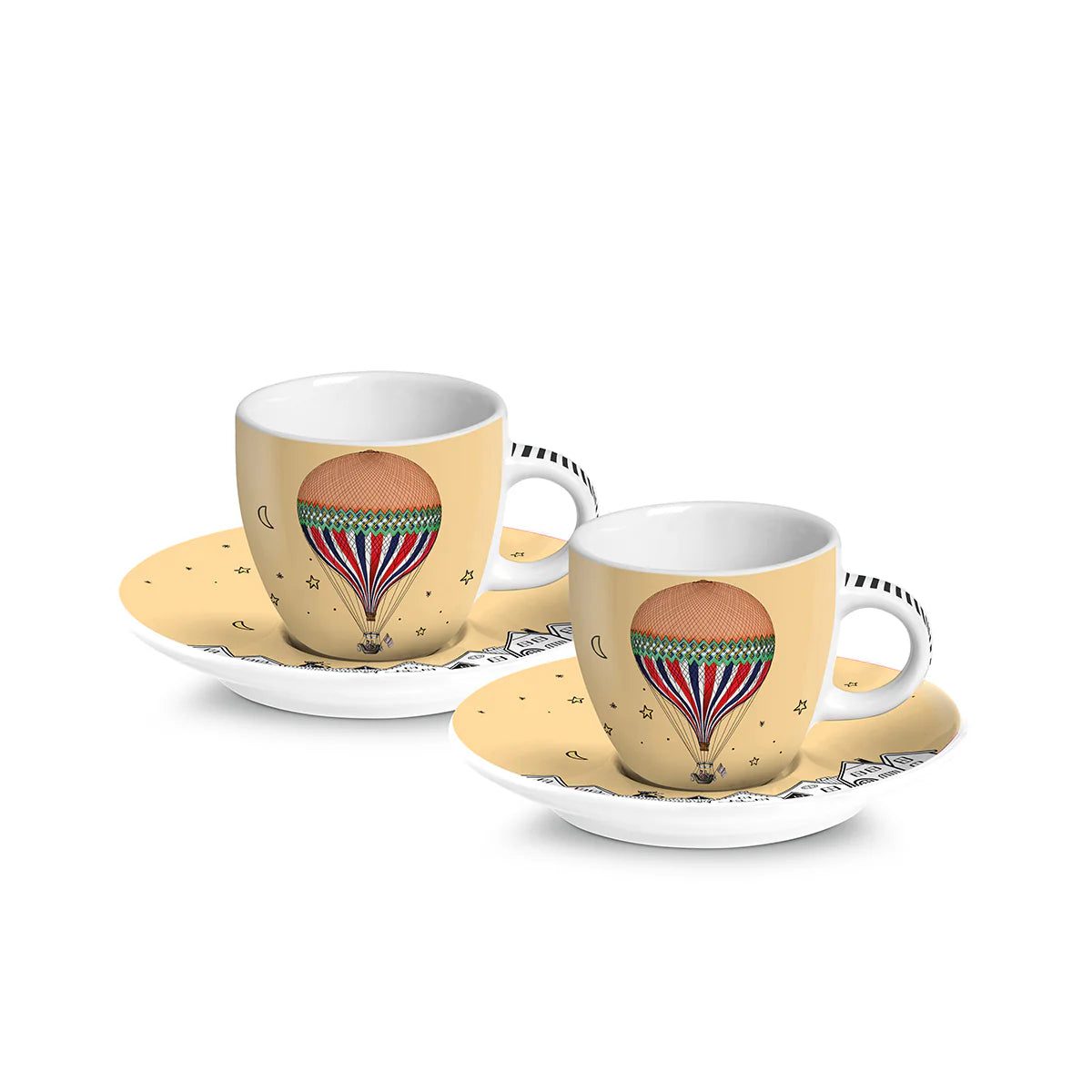 SET 2 TAZZE CAFFE' C/PIATTINO GIRAMONDO GIALLO 80ML
