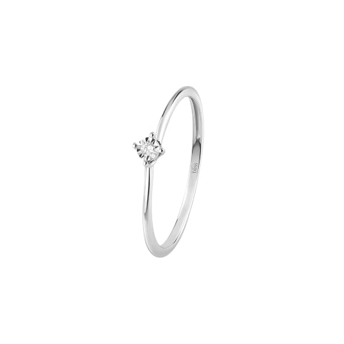 BLISS - RUGIADA Anello di fidanzamento in oro bianco con diamante