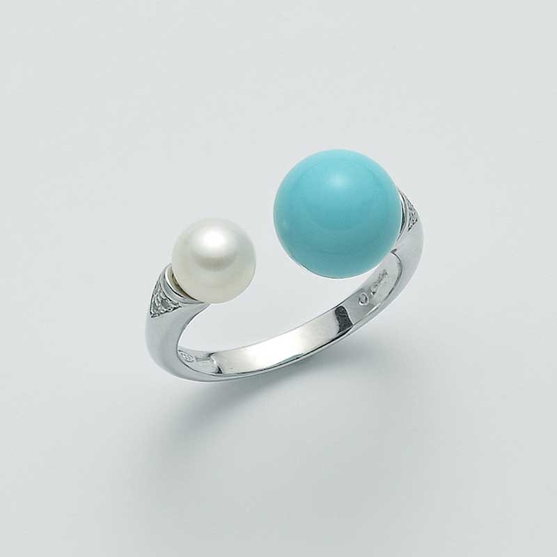ANELLO MILUNA - TURCHESE E PERLA