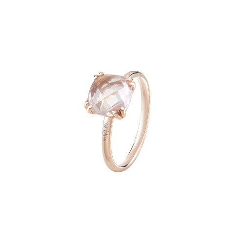 Bliss - JOY CANDY Anello in oro rosa 9KT con diamante e quarzo rosa 20092985