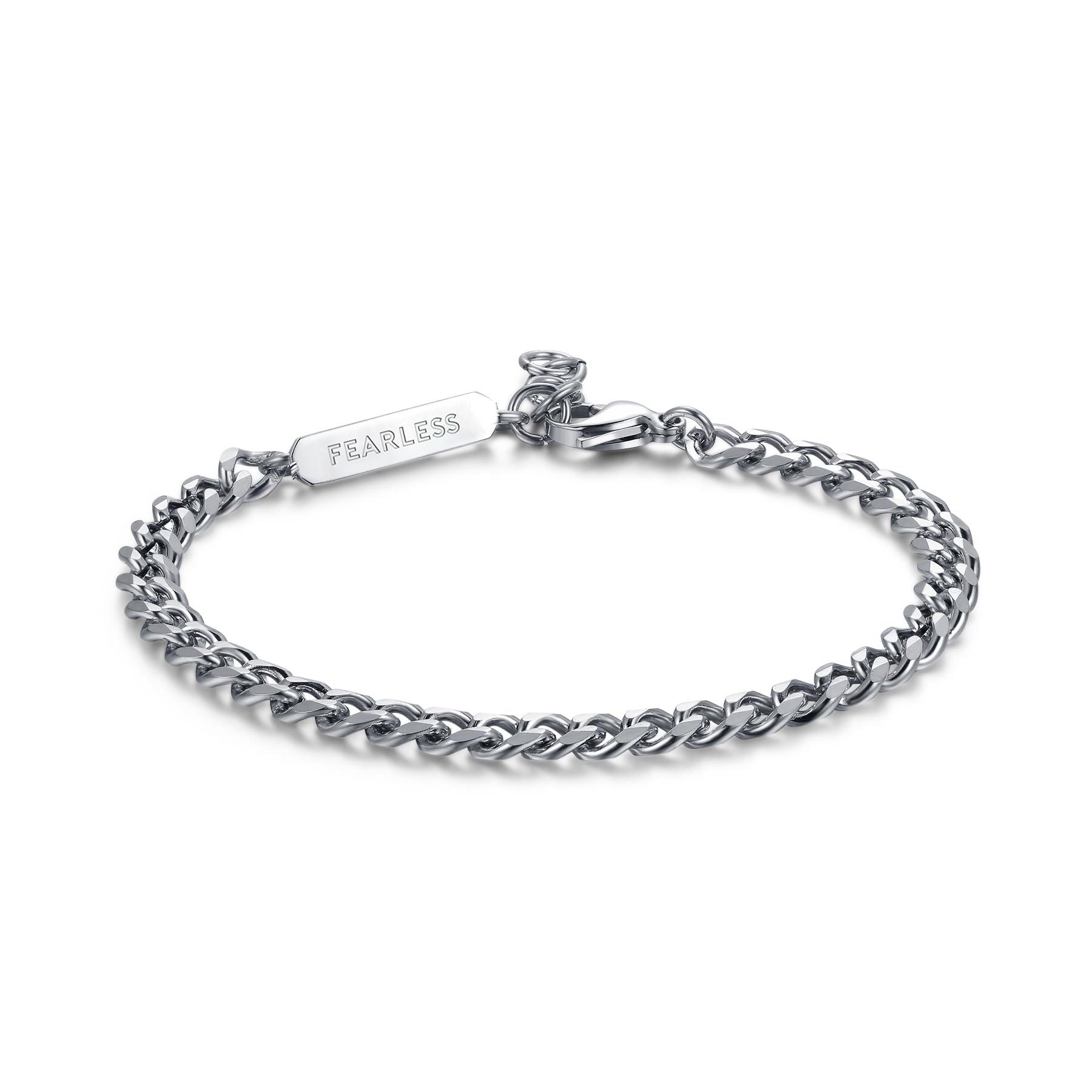 S'Agapò - Bracciale RIPPLE in acciaio con catena grumetta diamantata