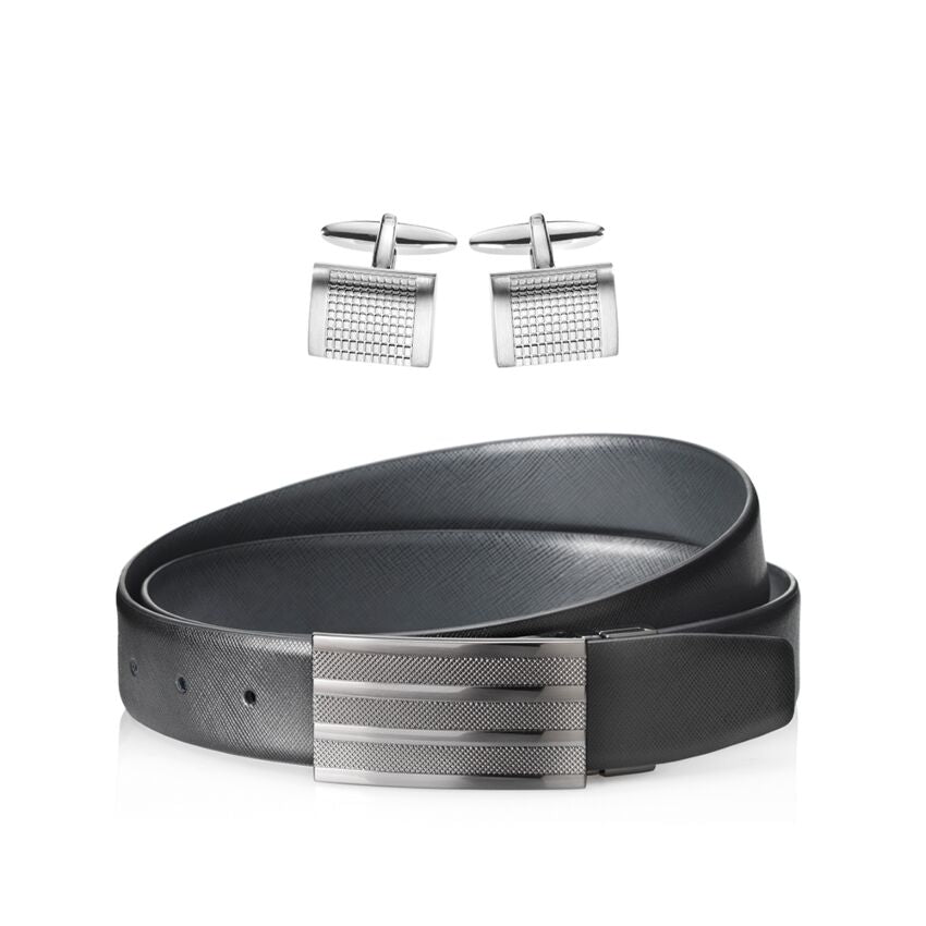 SET CINTA IN PELLE E GEMELLI - OTTAVIANI 54247