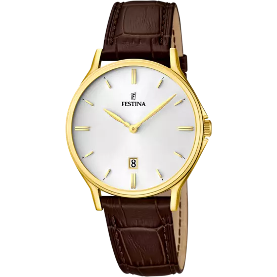 OROLOGIO FESTINA CLASSICS F16747/1 BIANCO CON CINTURINO IN PELLE, UOMO