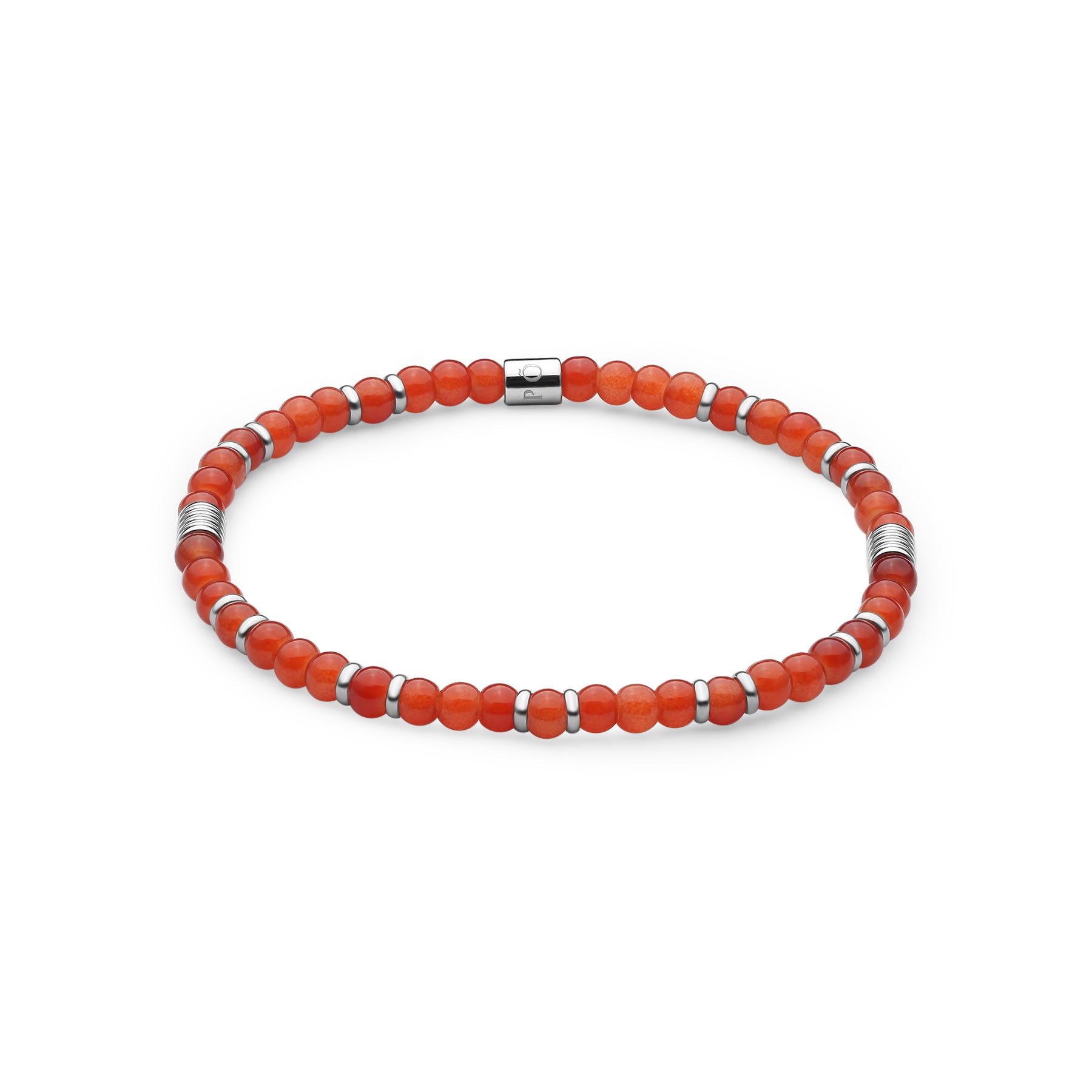 S'Agapò - Bracciale elestico MADERA con sfere in cristallo rosso