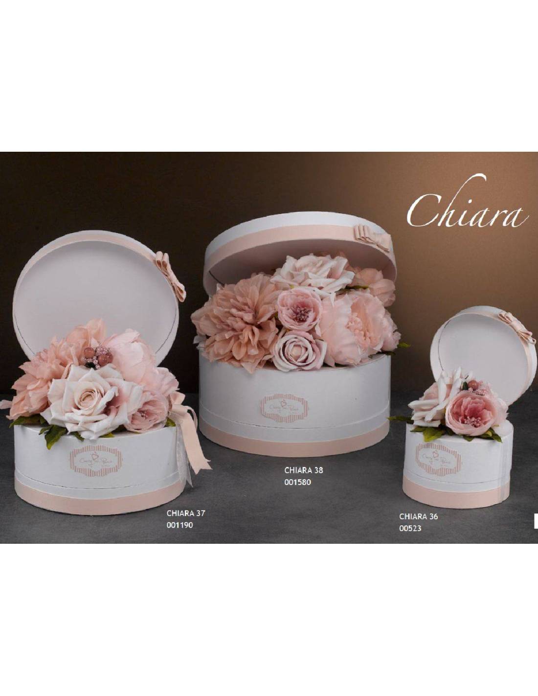 Cherry and peach bomboniere scatola fiori collezione Chiara