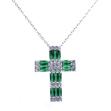 COLLANA CON CROCE VERDE - KIARA
