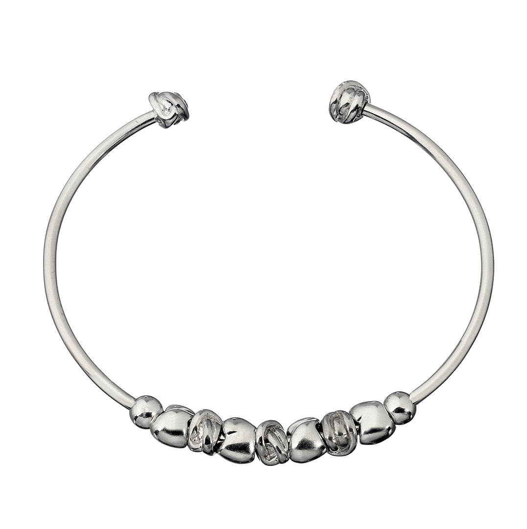 Dodo mariani - Bracciale rigido nodini con elementi nodini, particelle xl e stopper bubble in argento