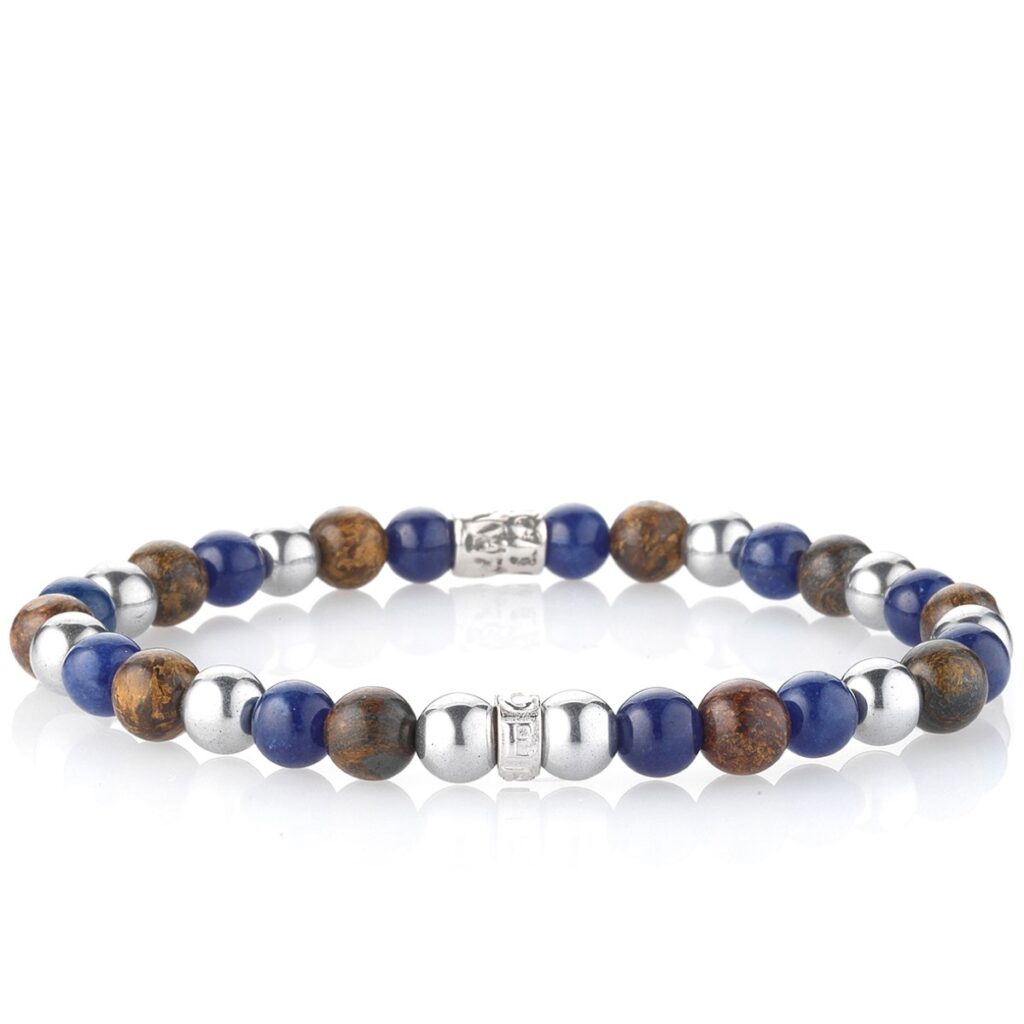 Bracciale Da Uomo Stone Javier bronzite ematite agata argento
