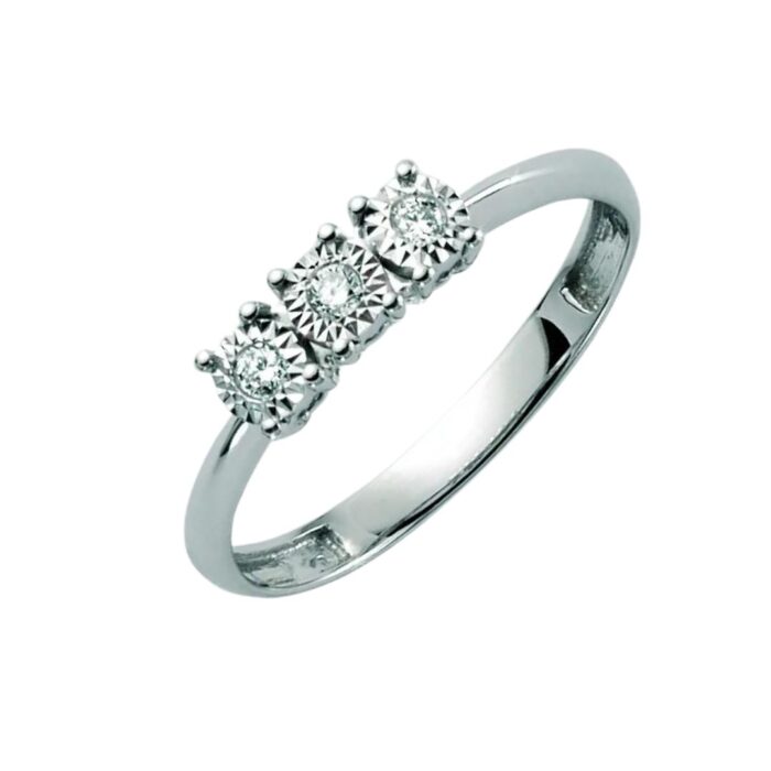 Miluna - anello trilogy oro 750 e diamanti
