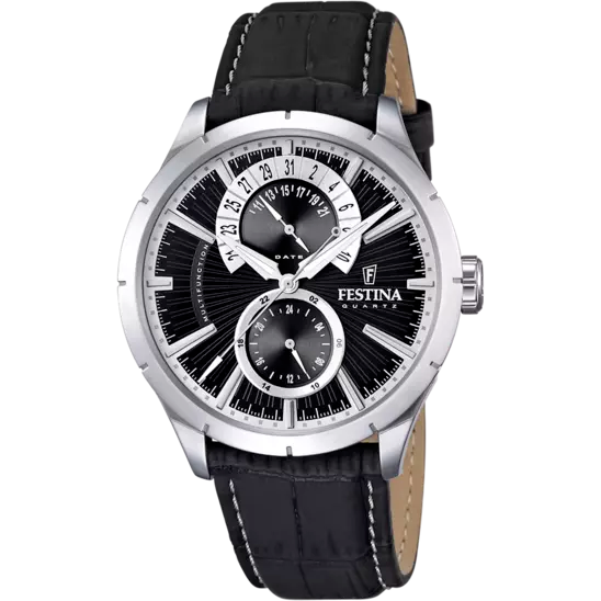 OROLOGIO FESTINA RETRO F16573/3 NERO CINTURINO IN PELLE, UOMO