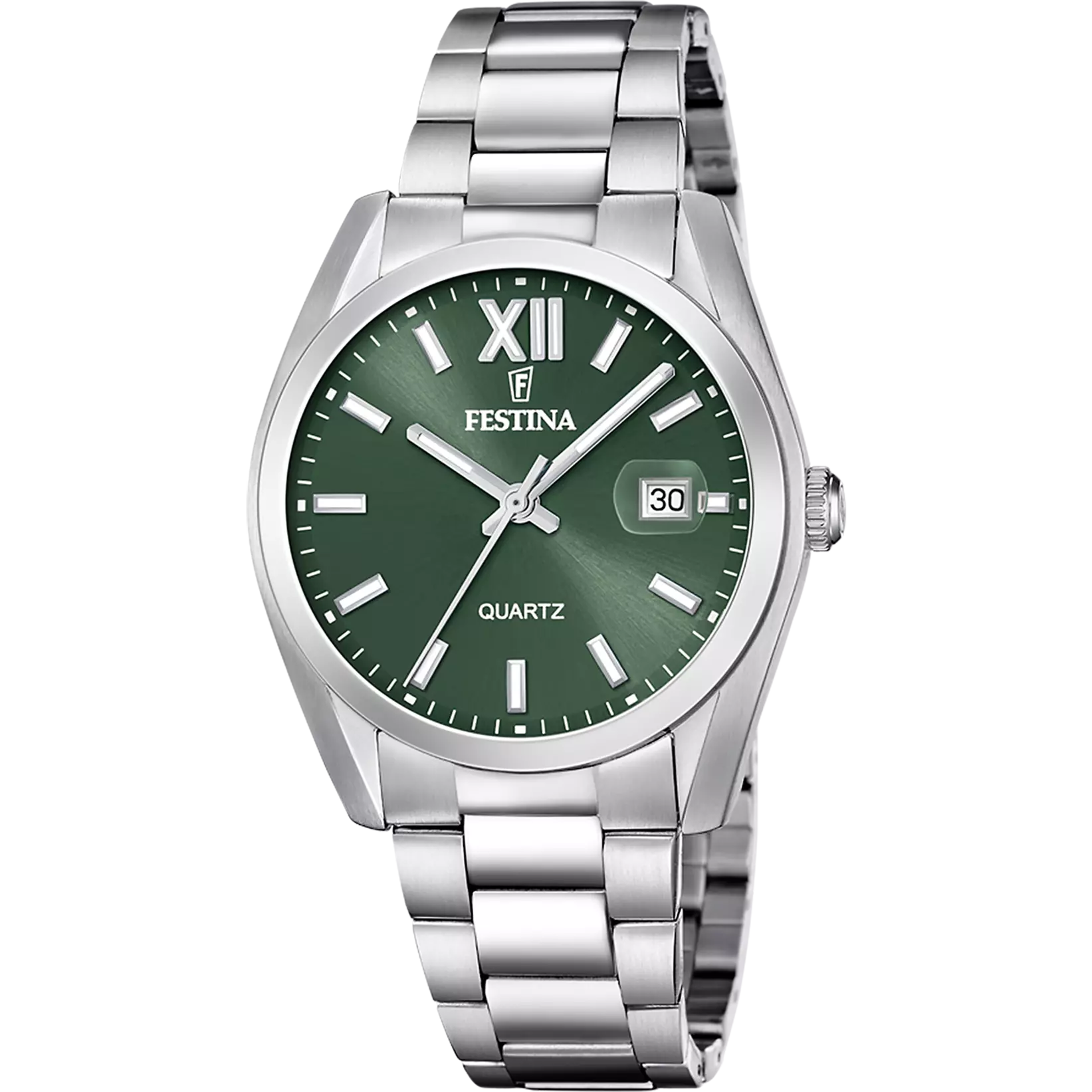 OROLOGIO FESTINA ACCIAIO CLASSICO F20707/5 VERDE CINGHIA ACCIAIO INOSSIDABILE 316L, UOMO