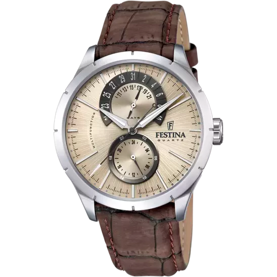 OROLOGIO FESTINA RETRO F16573/9 CREMA CON CINTURINO IN PELLE, UOMO