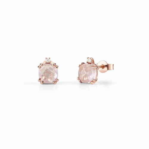 Bliss - JOY CANDY Orecchini in oro rosa 9KT con diamanti e ametista verde