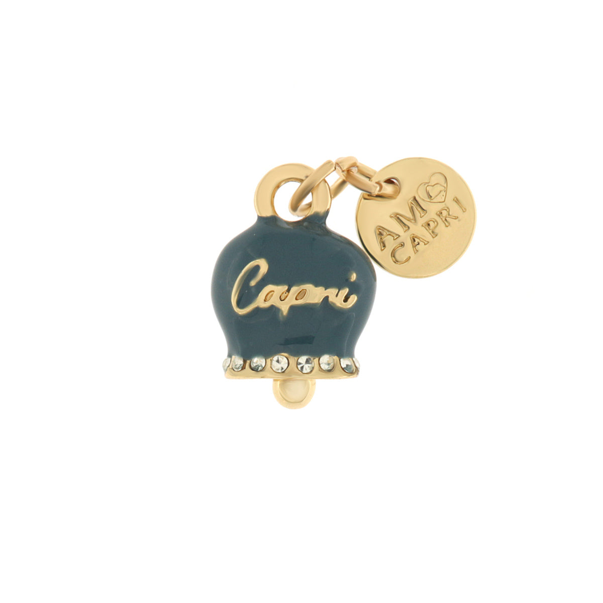 amo capri - Ciondolo in Metallo Con campanella portafotuna Capri
