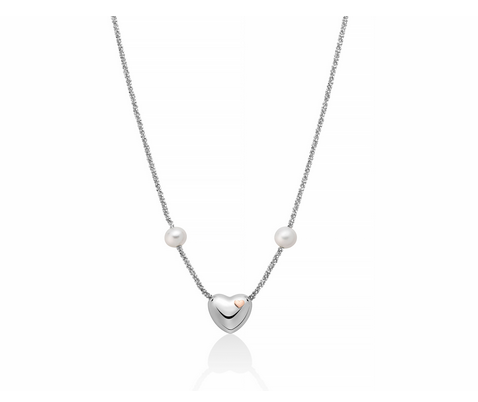 Miluna - Collana in argento e centrale a cuore