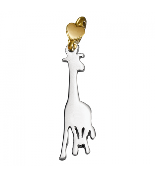 CIONDOLO GIRAFFA ARGENTO E ORO - DODO MARIANI