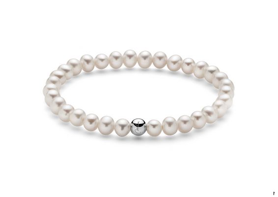 Miluna - bracciale di perle con boule argento