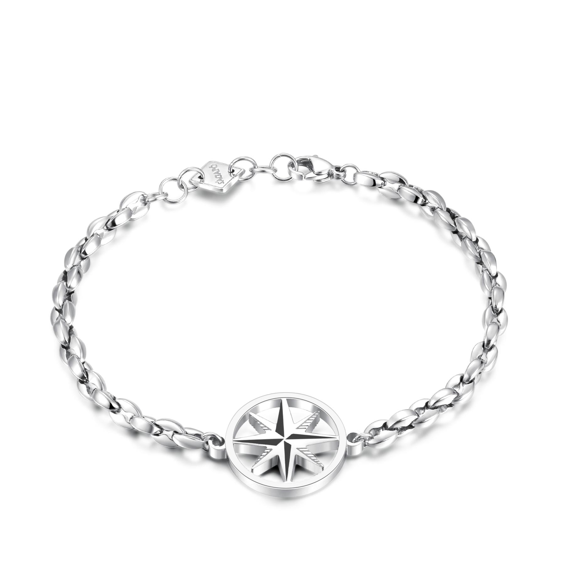 S'Agapò - Bracciale INDIE in acciaio con rosa dei venti