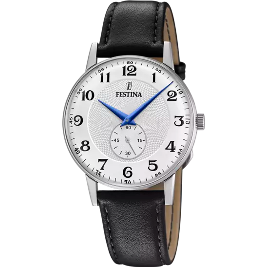 OROLOGIO FESTINA F20566/1 ARGENTO CON CINTURINO IN PELLE, UOMO