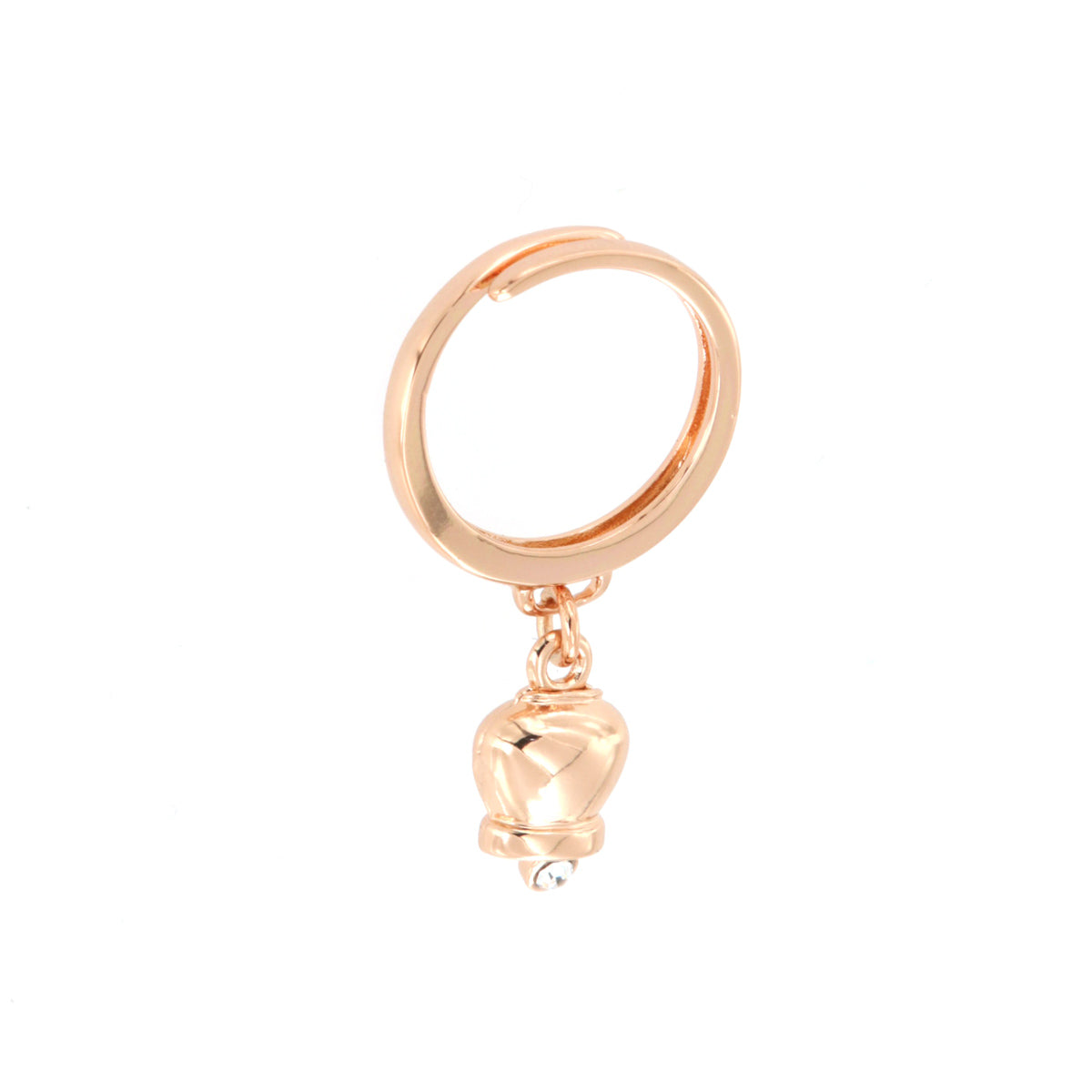 amo capri - Anello in Metallo con campanella portafortuna pendente, impreziosita da punto luce