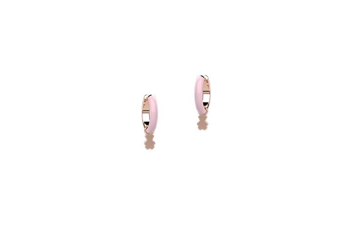 Nanan - Orecchino Cerchio Smalto Rosa Arg 925