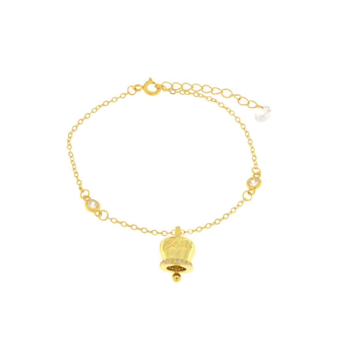 amo capri - Bracciale in Argento 925 con campanella Capri e zirconi
