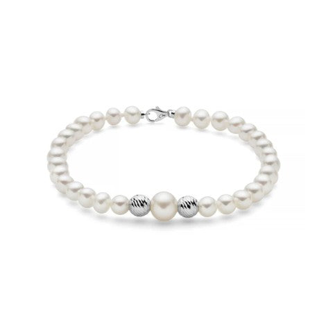 Bracciale Miluna Oro Bianco 9kt E Filo Di Perle PBR3514BX