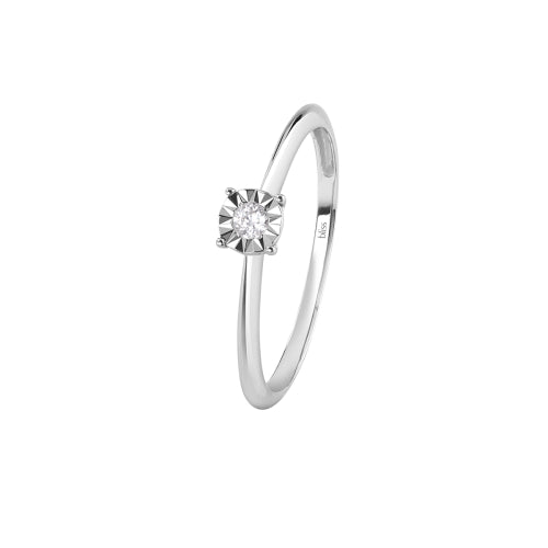 BLISS - RUGIADA Anello di fidanzamento in oro bianco con diamante 20101413