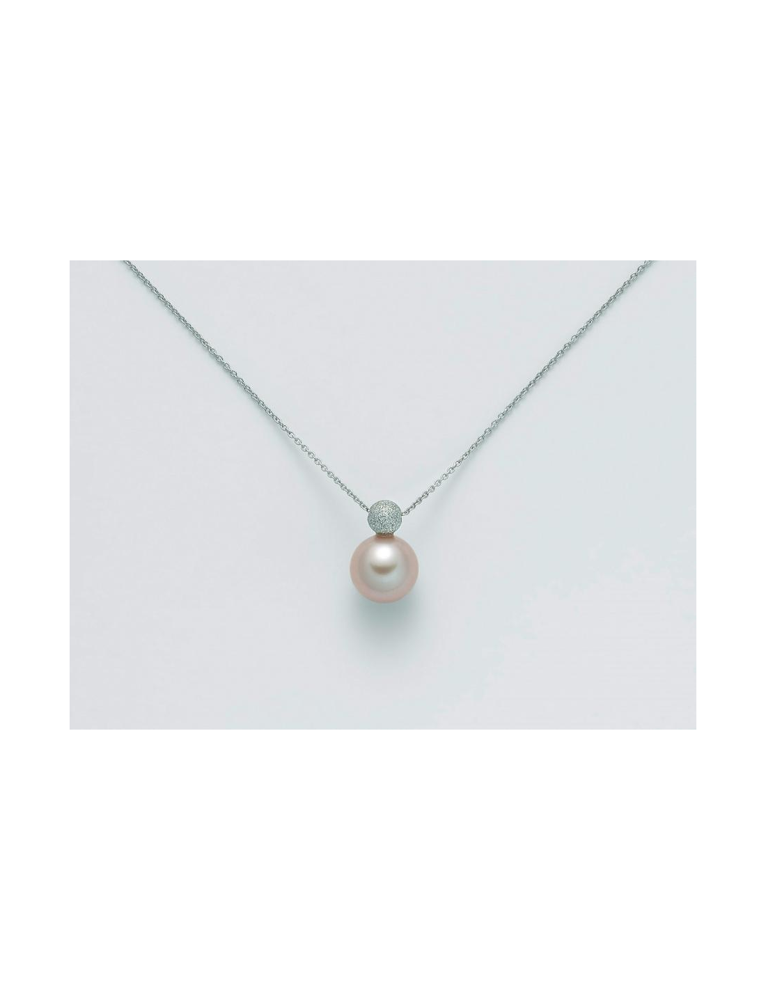 COLLANA MILUNA - ORO BIANCO CON PERLA COLOR LAVANDA