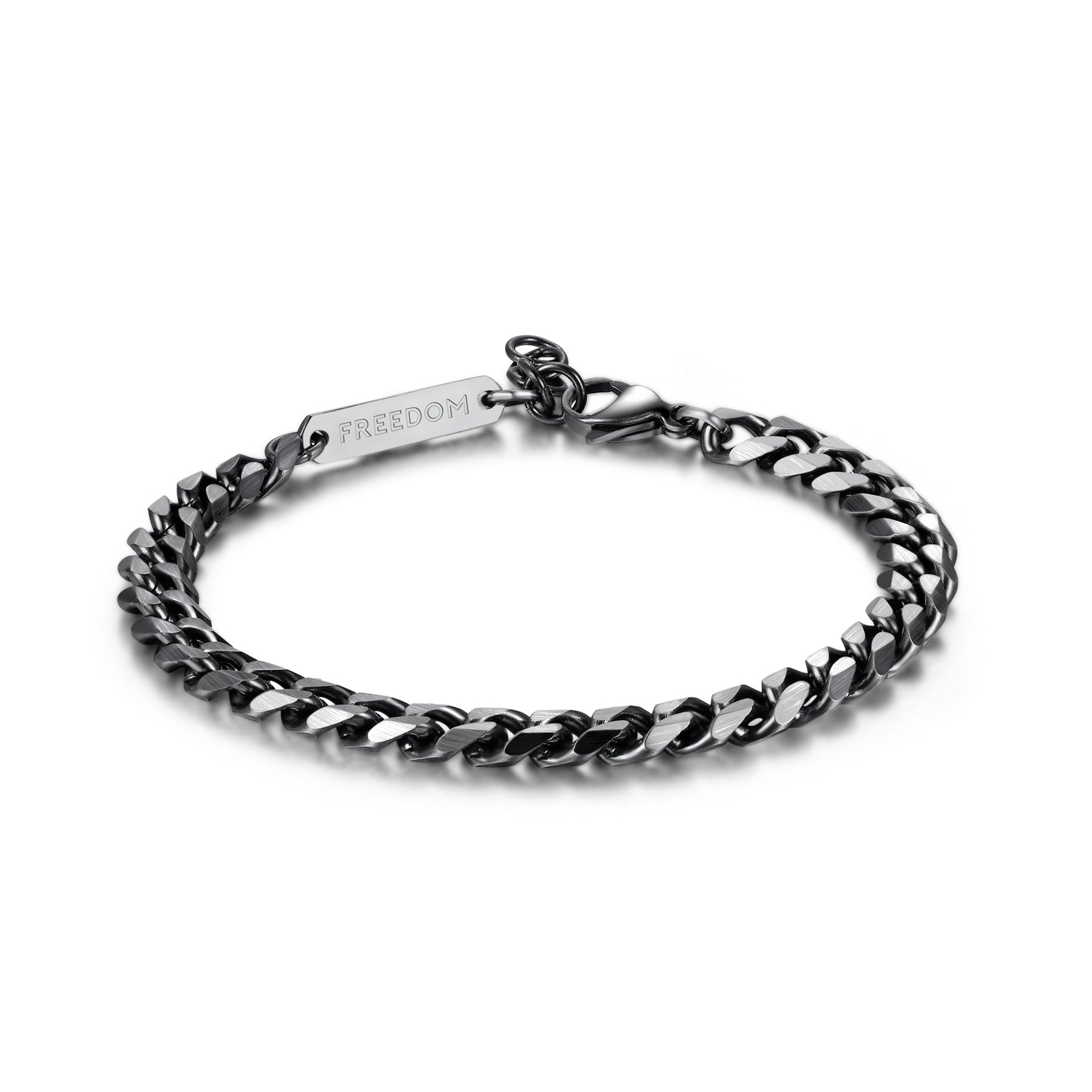 S'agapò - Bracciale RIPPLE in acciaio brunito catene grumette