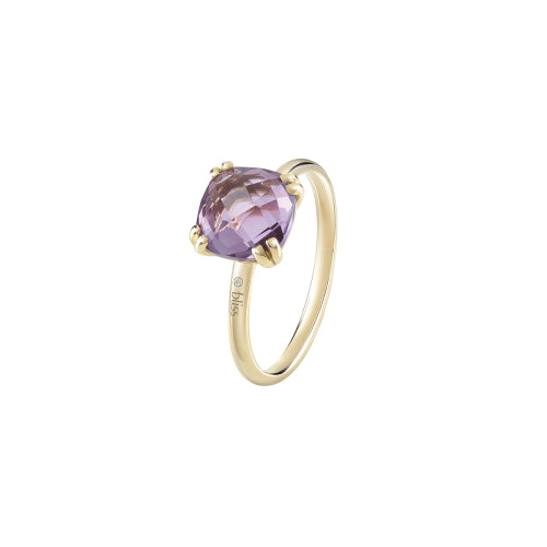 Bliss - JOY CANDY Anello in oro rosa 9KT con diamante e ametista