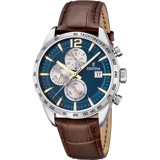 OROLOGIO FESTINA F16760/7 BLU CON CINTURINO IN PELLE, UOMO