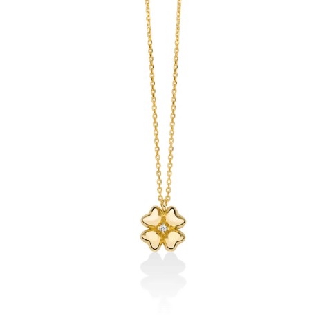 Miluna Collana Quadrifoglio Miluna Oro Giallo 9kt E Diamanti CLD4685X