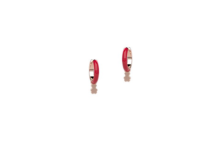 Nanan - Orecchino Cerchio Smalto Rosso Arg 925