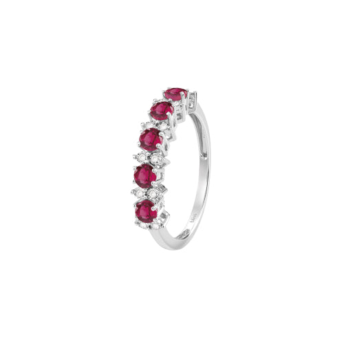 Bliss - RUGIADA COLORS Anello in oro bianco con rubino e diamanti 3