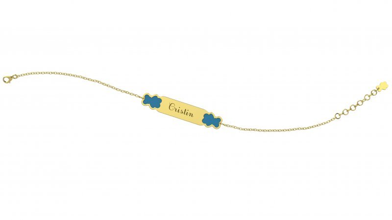Nanan -  Bracciale con Targhetta - Orsetti Azzurri