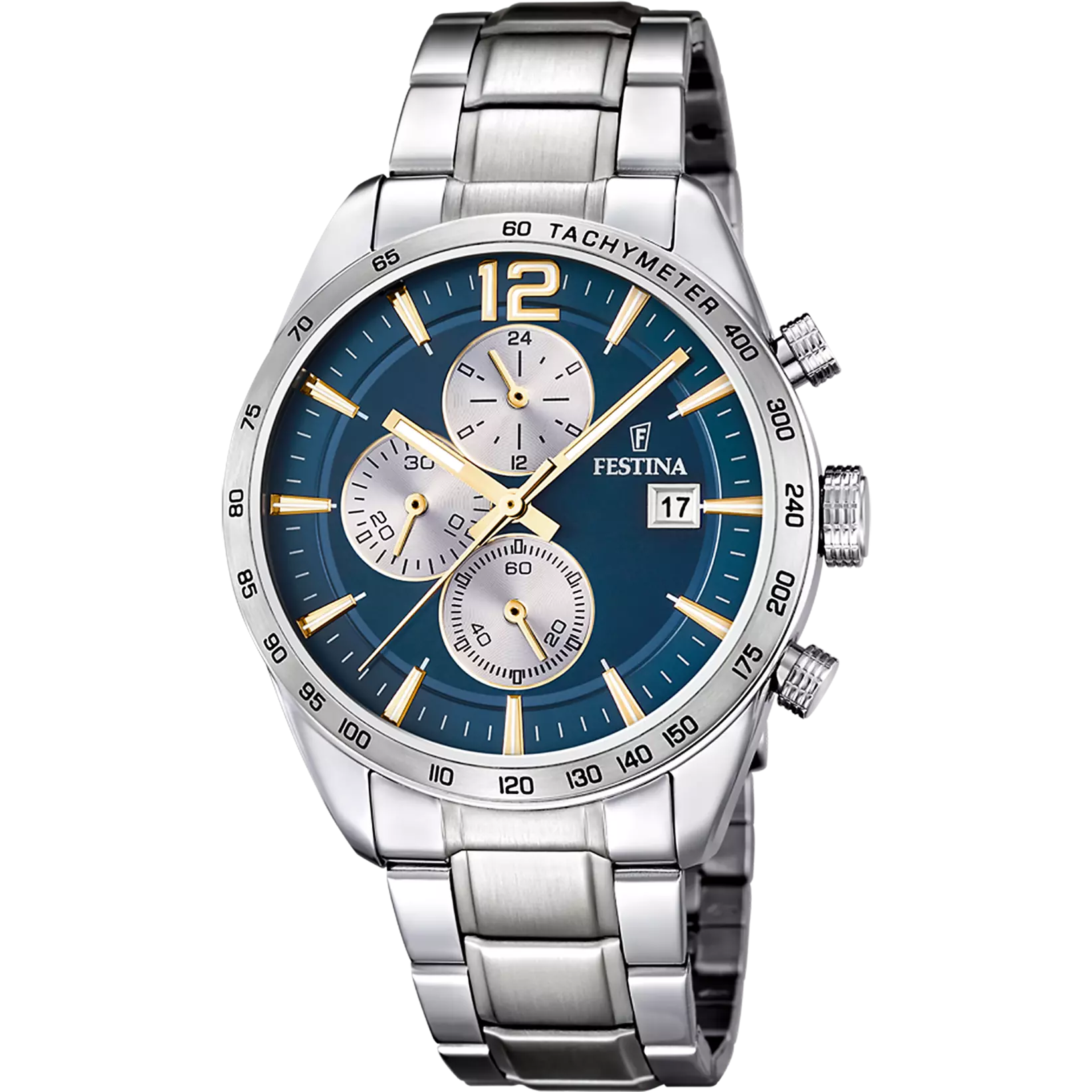 OROLOGIO FESTINA F16759/7 BLU CINTURINO IN ACCIAIO, UOMO