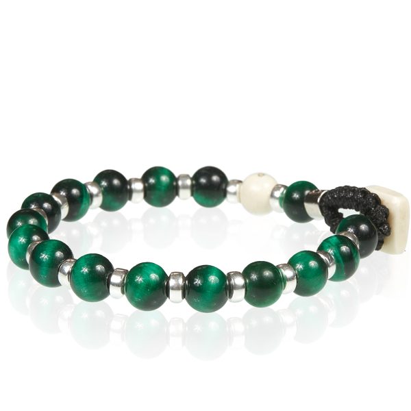 Bracciale Gerba LAB Occhio di Tigre verde Madreperla uomo donna