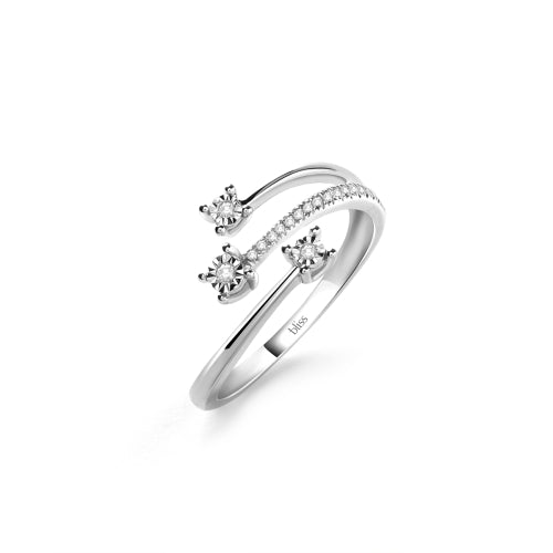 Bliss - RUGIADA Anello in oro bianco con diamanti