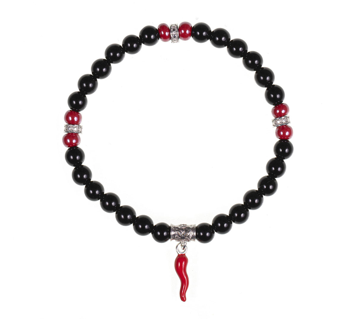 Bracciale Horn cornetto rosso occhio di tigre uomo donna