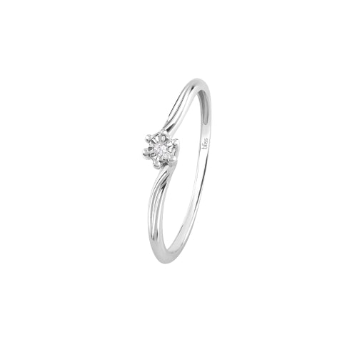 BLISS - RUGIADA Anello di fidanzamento in oro bianco con diamante 20101415