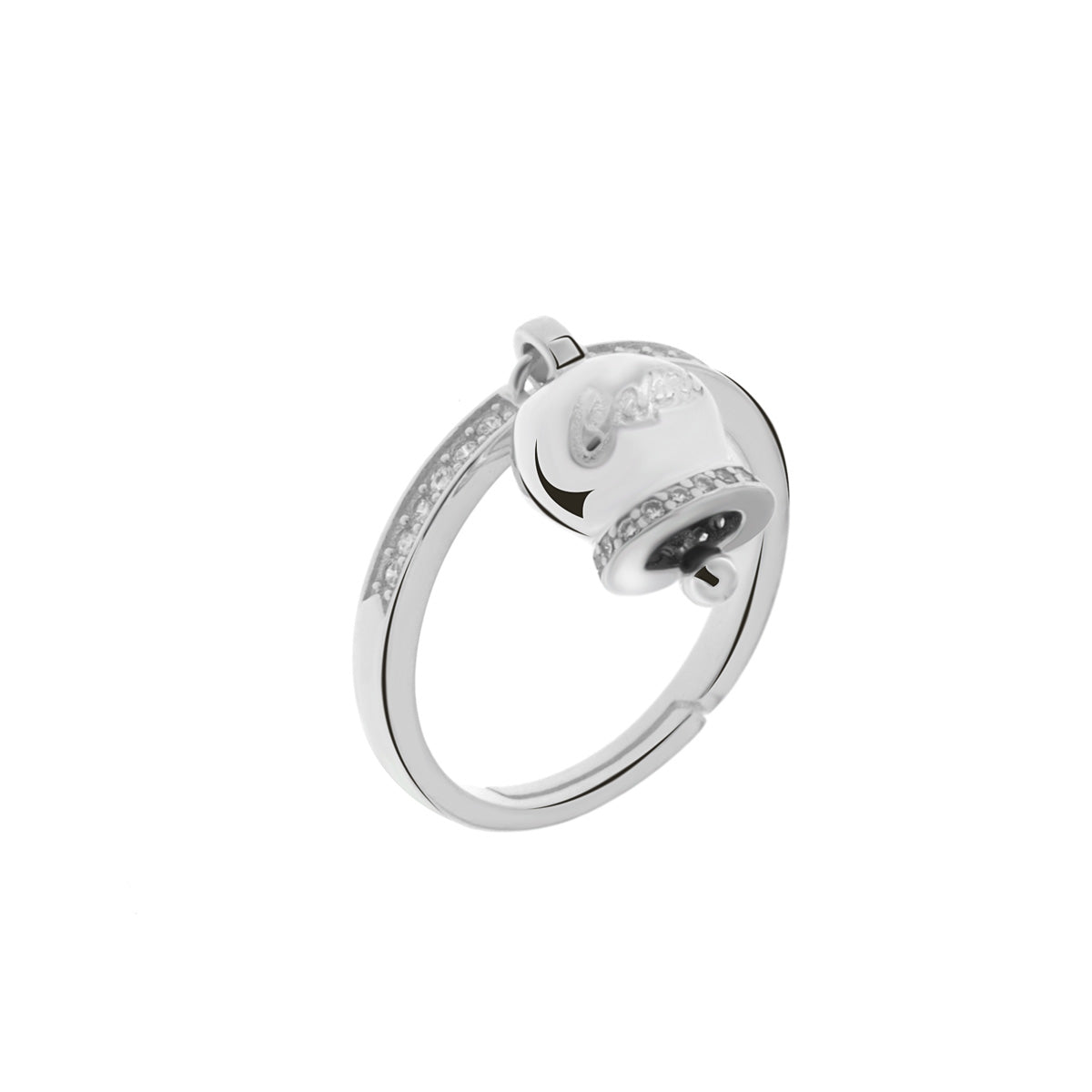 amo capri - Anello in Argento 925 con campanella Capri e zirconi