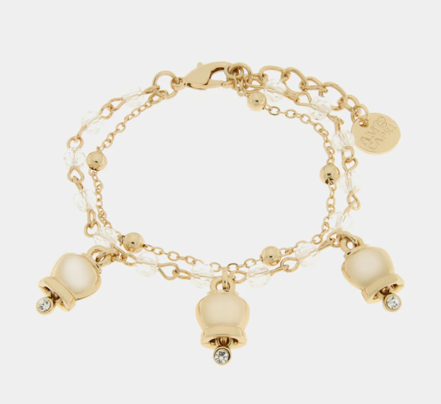 amo capri - Bracciale in Metallo con campenelle gold multifilo