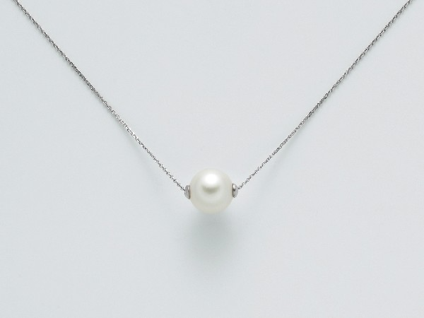 COLLANA MILUNA - ORO BIANCO CON PERLA CENTRALE