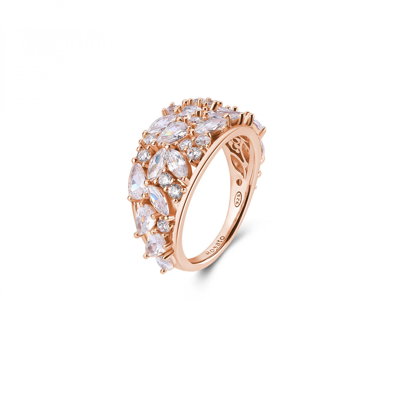 Rosato - anello GEMMA in argento 925, gelvanica oro