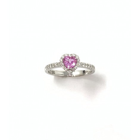 Miluna Anello Miluna Cuore Zaffiro Rosa 0,48 Ct Diamanti 0,20 Ct G SI LID3549