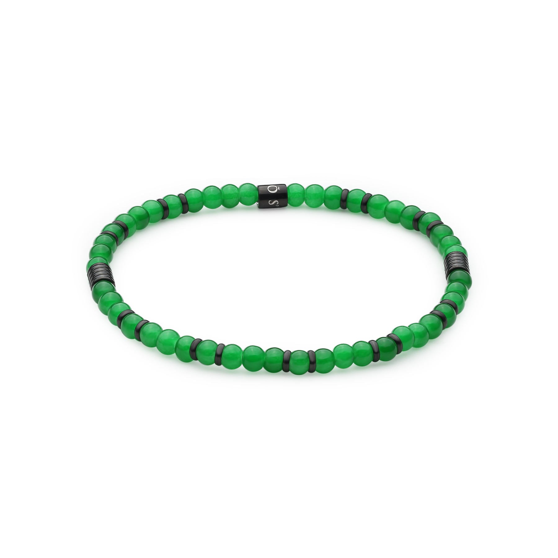 S'Agapò - bracciale elastico Madera con sfere in vetro verde