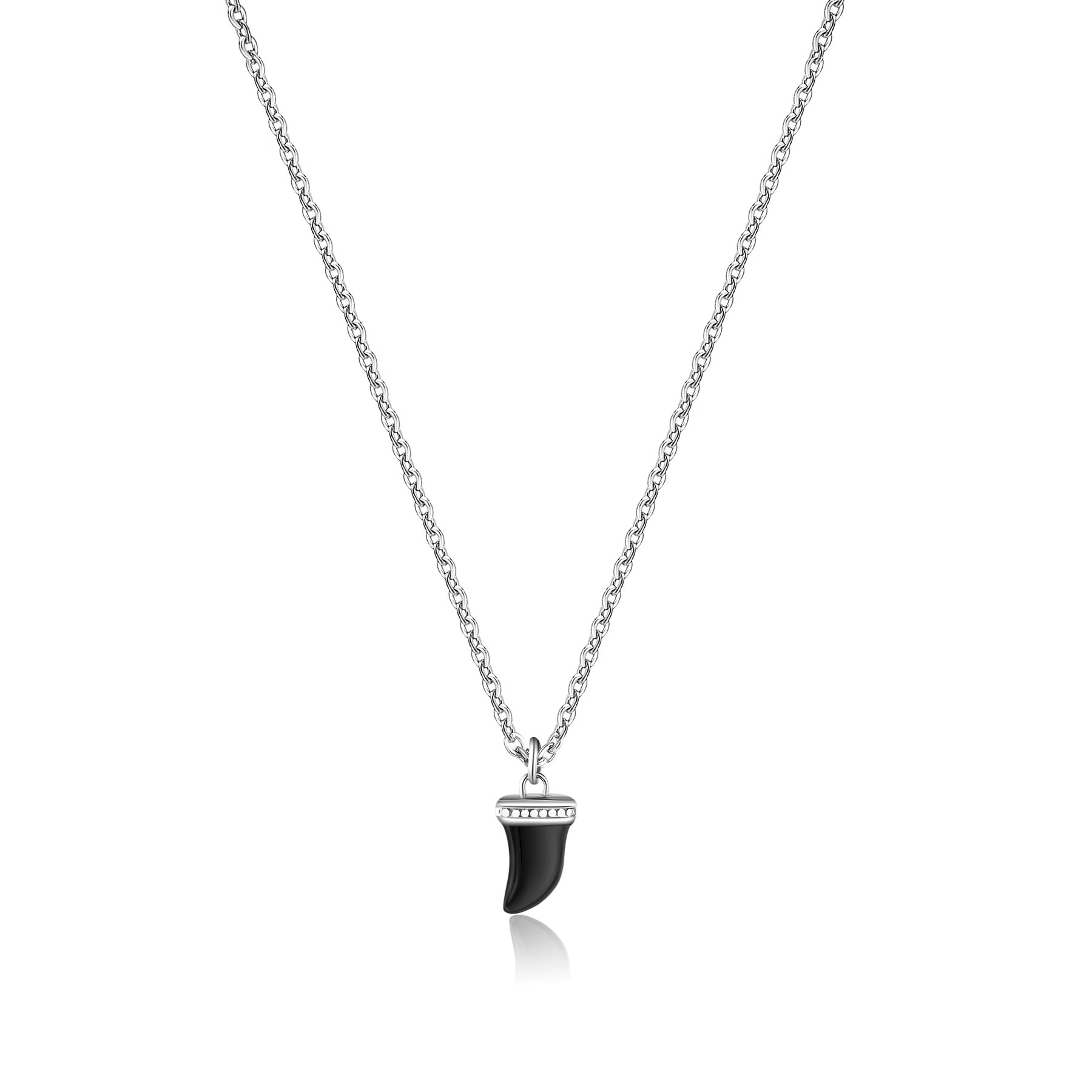 S'Agapò - Collana CHARISMA in acciaio con dente di squalo