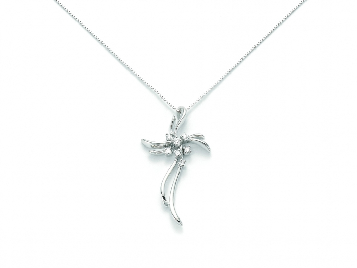 COLLANA MILUNA - CROCE ORO E DIAMANTI